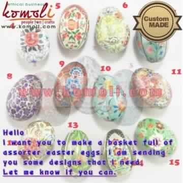 Assorted Hand Painted Paper Mache Easter Egg