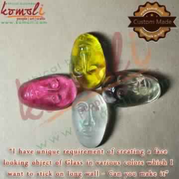 Komoli Glass Face, For Tabletop Decoration, Color : Custom