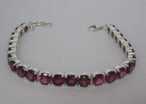 Garnet Silver Bracelet