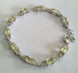 Lemon Quartz Bracelet With White Topaz