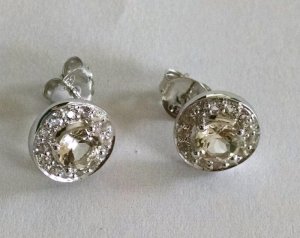 Lemon Quartz Earring With White Topaz