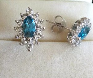 Marquise Blue Topaz Earrings