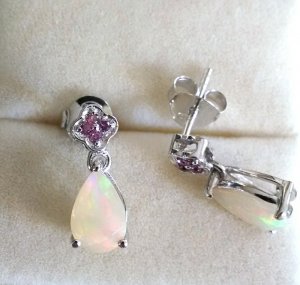 Opal Pear Earrings