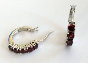 Red Garnet Hoops