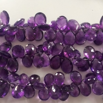 Amethyst Faceted Pears Gemstone Beads, Size : 5x7 Upto 10x15