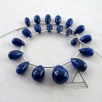 Blue Sapphire Smooth Drops Briolette, Size : 6X4 TO 5X7MM