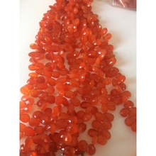 Carnelian Faceted Teardrop Natural Beads, Size : Approx 7x9 Mm