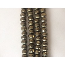 Pyrite Roundel Faceted Natural Beads, Size : Approx Size 7mm To 8mm