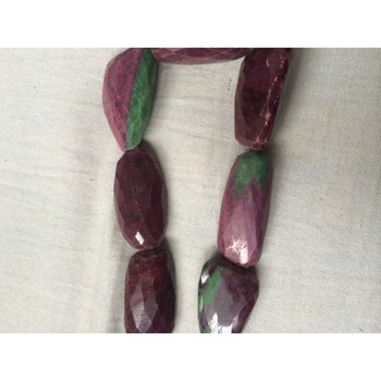 Ruby Zoisite Faceted Tumbled Stone