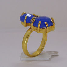 Silver Handmade Blue Chalcedony Rings, Occasion : Engagement, Gift, Party, Wedding