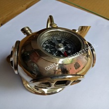 PORTHO Metal Helmet Compass With Pen