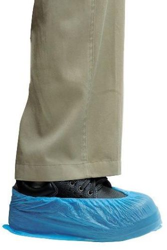LDPE CPE Shoe Cover 14in - Blue/Embossed