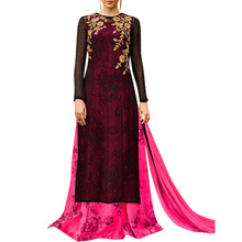 Georgette Indo Western Suit With Chiffon Dupatta