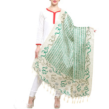 Silk Dupatta, Color : Off White Green