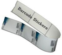 Aum White Glossy Lamination Paper Printed Barcode Stickers Roll, Packaging Type : Sheet