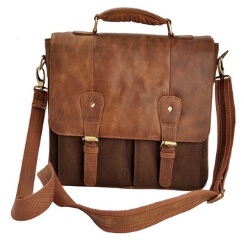 Genuine Men Leather Laptop Bag, Color : Brown