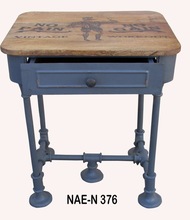 Industrial Cast Iron Bed Side Table
