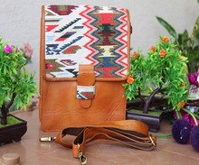 Jacquard Fabric Leather Ladies Handbag, Color : Multi Color