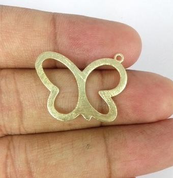 NanPlanetsilver Gold Plated Brushed Pendant, For Jewelry Making