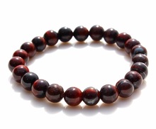 Red Tiger Eye Gemstone Beaded Chakra Bracelet