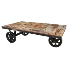 Iron Metal Cart Coffee Table