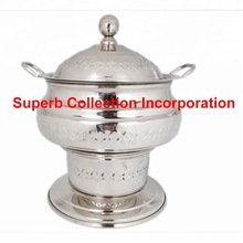 X Hammered Round Gujrati Chafing Dish