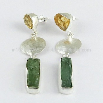 Modern Design Citrine_Prehnite Earring, Occasion : Anniversary, Engagement, Gift, Party, Wedding