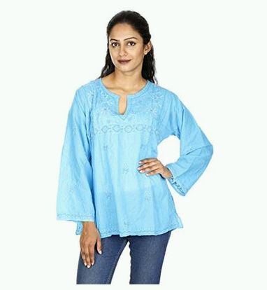 Ladies Cotton Embroidered Short Kurti, Feature : Anti-Wrinkle, Easy Wash
