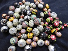 Conifer Handmade Wooden Painted Bead