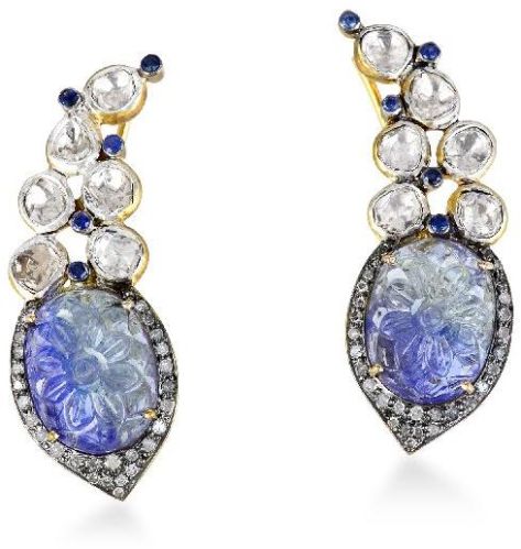 Designer Carved Silver Ear Climber