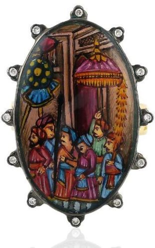 Picture Enamel Cocktail Ring