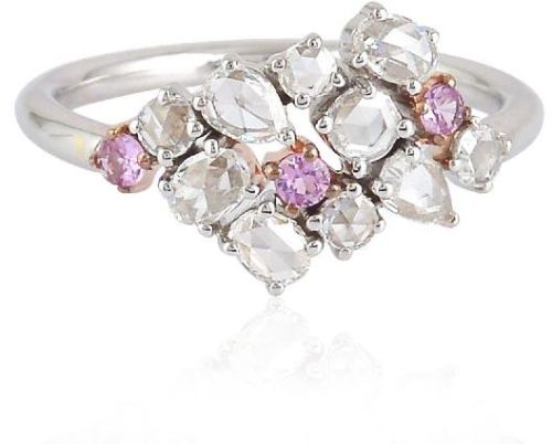 Rose Cut Diamond White Gold Ring