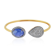 Tanzanite Pave Diamond Cuff, Occasion : Anniversary, Engagement
