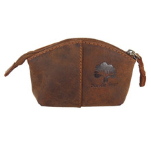 Rustic Town Leather Coin Pouch, Color : Brown