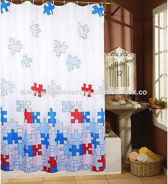 100% Polyester Long Length Shower Curtain, Size : 180x180cm Can Be Customized