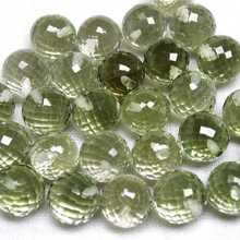 Loose Green Amethyst Gemstone Ball Beads