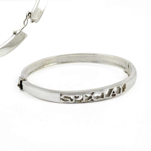 Ethnic 925 Sterling Bangle, Color : Silver