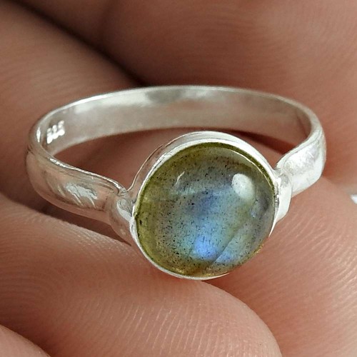 Beautiful 925 Sterling Silver Labradorite Gemstone Ring Jewelry Al Por Mayor