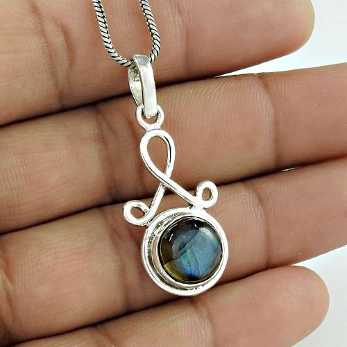 High Quality 925 Sterling Silver Labradorite Gemstone Pendant