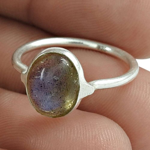 Labradorite Gemstone Ring 925 Sterling Silver Engagement Gift Jewelry Proveedor