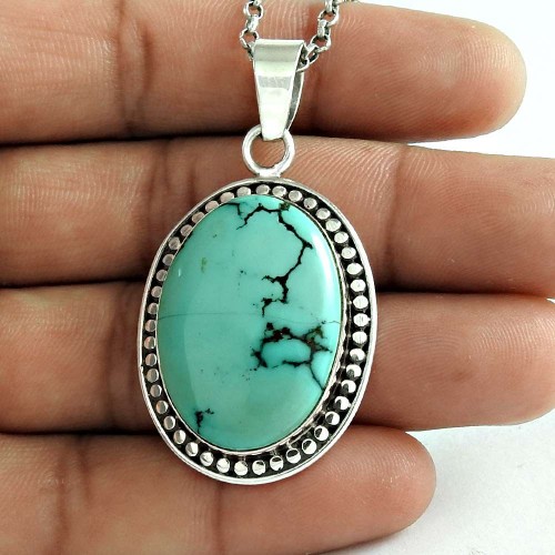 Lavender Dreams 925 Sterling Silver Turquoise Gemstone Pendant