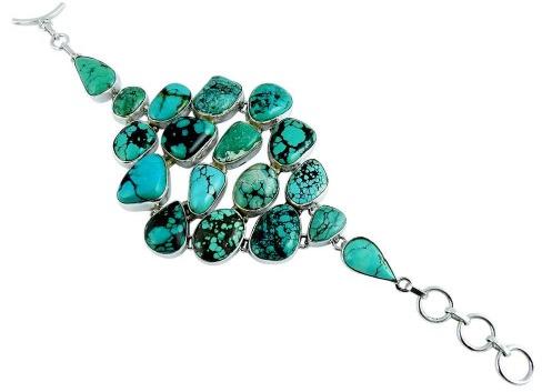 New Design 925 Silver Turquoise Bracelet, Color : Sky Blue