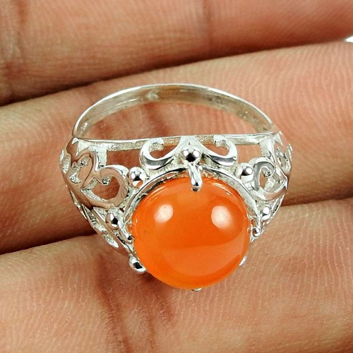 Sterling Silver Jewellery Rare Carnelian Gemstone Ring Fabricant