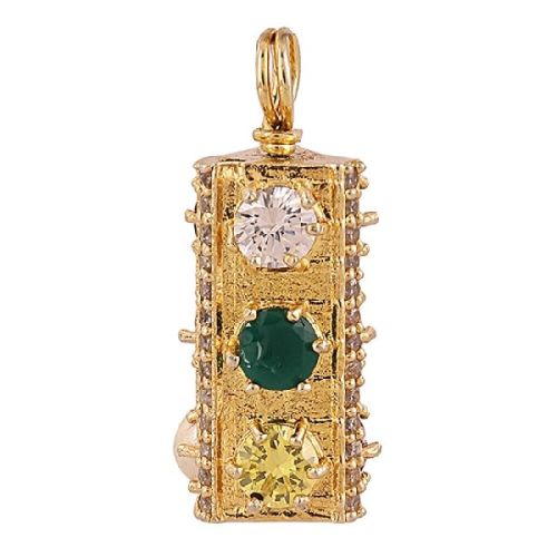 Navratan Brass Revolving Pendant