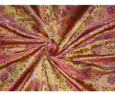 Silk Brocade Fabric Mustard Mustard Red and Black 44 Inch BRO75A[1]