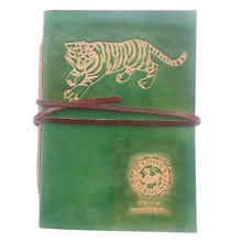 Embossed Logo Leather Travel Journal Notebook, Size : 17.5 X 12.5 Cm
