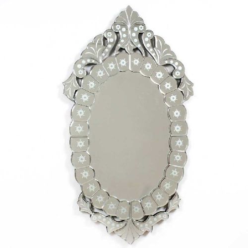Elegant Oval Designer Venetian Mirror, Color : Clear