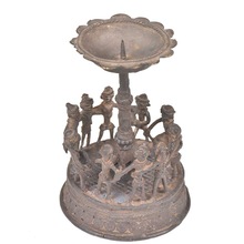 Handmade Indian Brass Tribal Candle Holder, Color : Antique Color