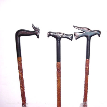 Wood Animals Handle Walking Stick