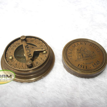 Antique Nautical Brass Compass, Size : 48mm